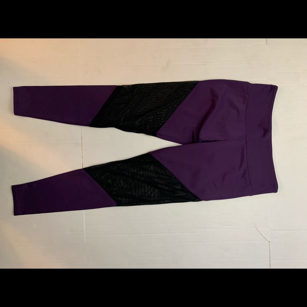Onzie High Waisted Mesh Inset Track Leggings M/L